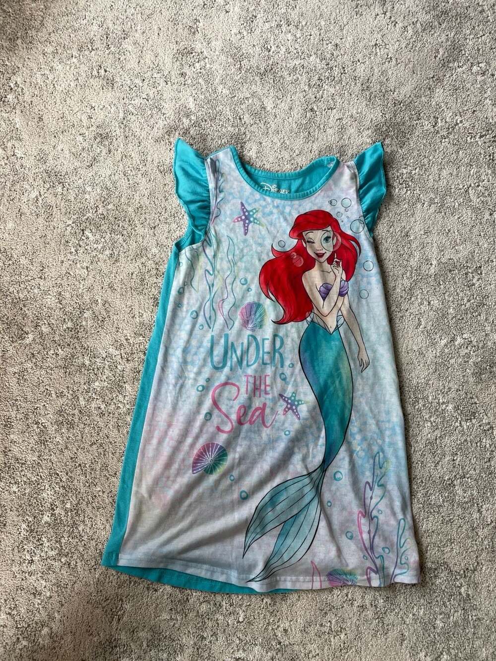 Disney LITTLE MERMAID Girl's Size 7/8 Nightgown Pajamas